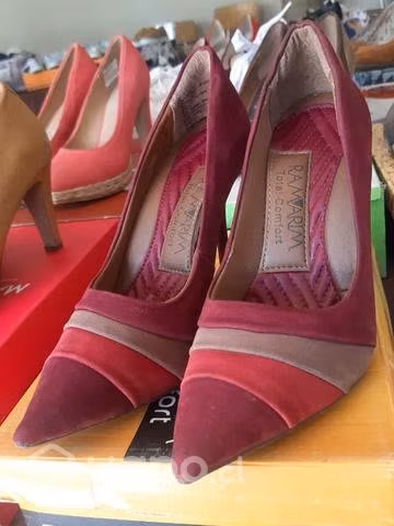 Zapatos taco aguja burdeos talla 38 - Imagen 2
