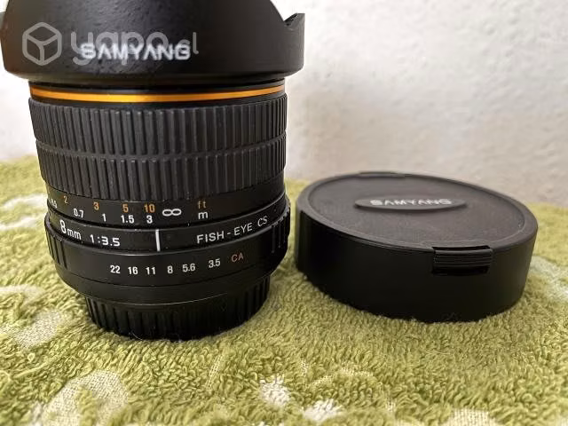 Lente Samyang 8 mm (fisheye) monturas Canon APS-C,