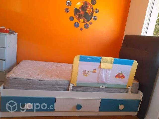 Cama de 1 plaza con cajones