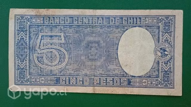 Billete chileno 5 Pesos Medio Cóndor