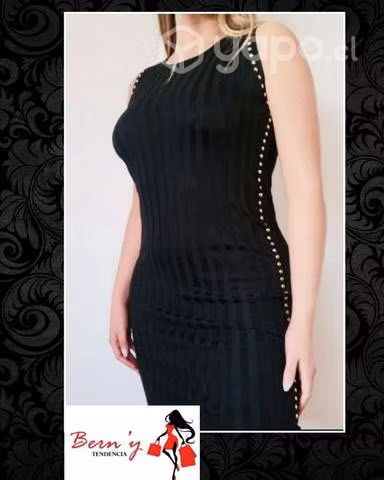 Vestido canale ajustado con tachas