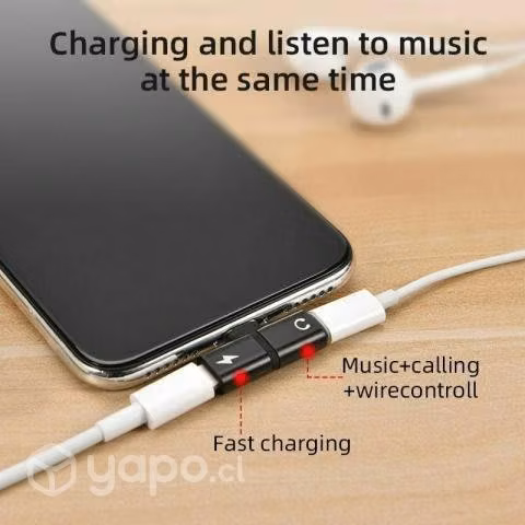 Adaptador para Iphone 2 en 1 con forma de T