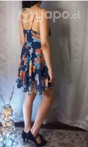 Vestido azul floreado nuevo S/M