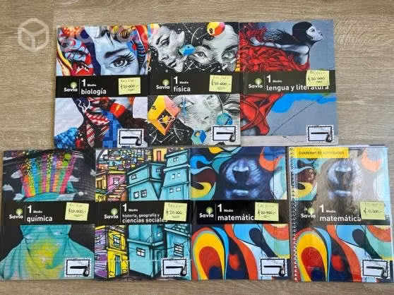Pack Libros Savia 1ro Medio Nimara y Otros