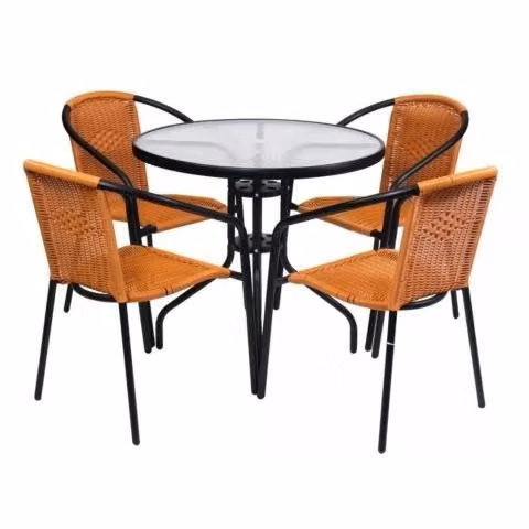Juego Comedor Terraza Jardín Para 4 Personas Tipo
