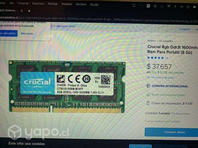 Memorias ram ddr3L 1600mhz 8gb +8gb para Mac - Imagen 3