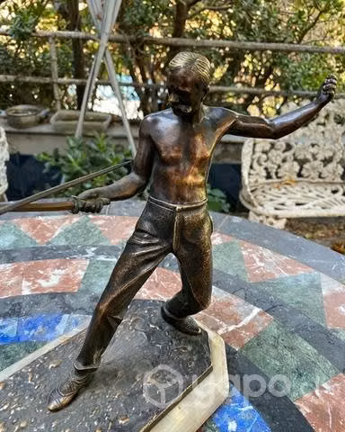Disponible Antiguo Bronce Europeo Esgrima Providen - Imagen 5