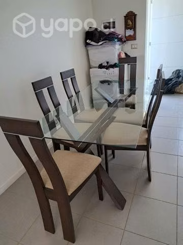 Juego de Comedor Clear Vidrio + 6 Sillas Attimo