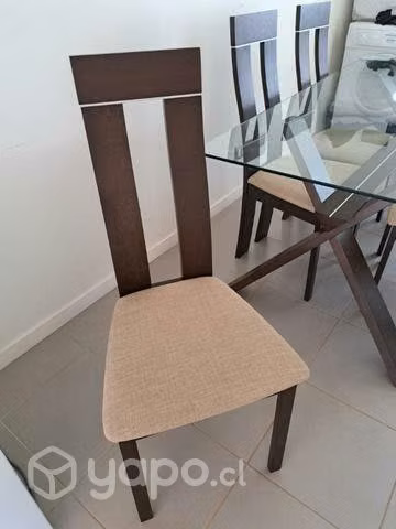 Juego de Comedor Clear Vidrio + 6 Sillas Attimo