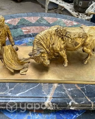 Antiguo tintero Bronce Europeo Torero Tauromancia