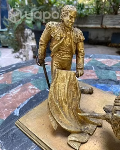 Antiguo tintero Bronce Europeo Torero Tauromancia - Imagen 6