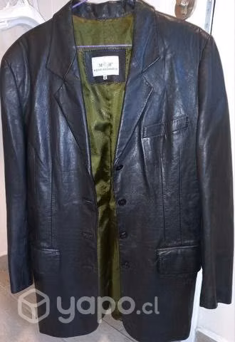 Chaqueta blazer de cuero negra MARIO HERNANDEZ