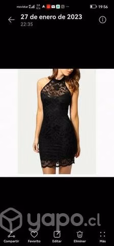 Vestido negro de encaje talla L/xl