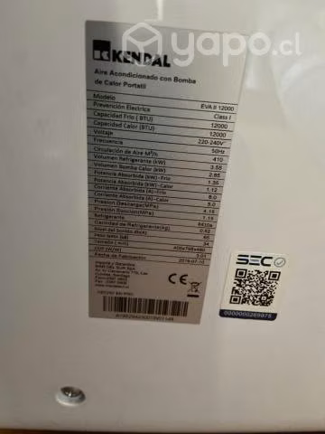 Aire acondicionado portátil 12000 btu