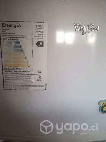 Refrigerador whirlpool dos puertas, energia A