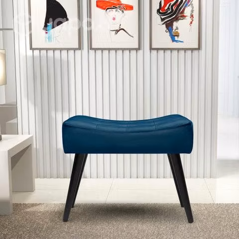 Banqueta Felpa Be Azul