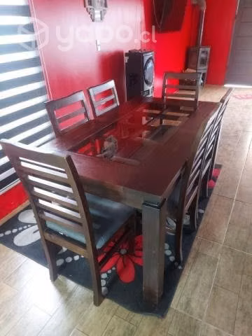 Comedor madera y vidrio