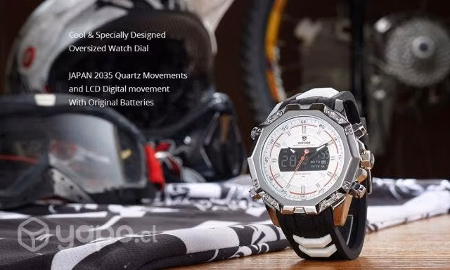 Reloj Weide analógico Digital alarma luz silicona