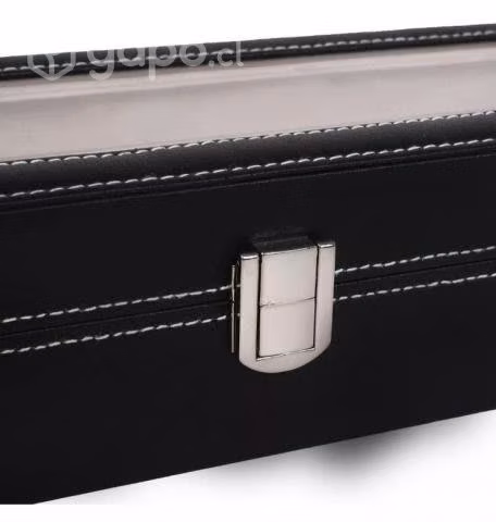 Organizador Para 6 Relojes Joyas Ecocuero Y Vidri