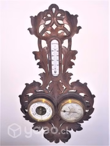 Precioso Antiguo Barometro Termometro Frances