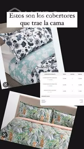Cama king base divida + plumón + sabana