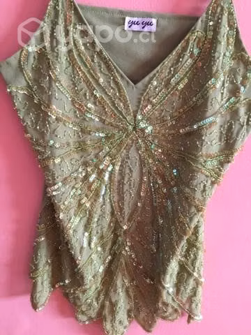 Polera de fiesta verde talla s