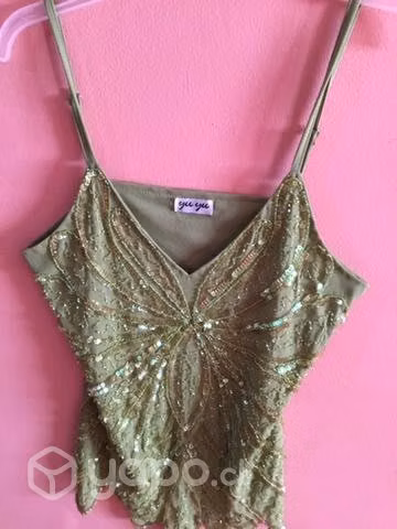Polera de fiesta verde talla s