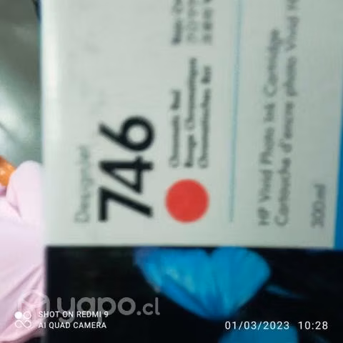 Tinta hp 746 chromatic red original de 300ml