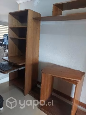Mueble 3 en 1 escritorio, rack y licorero