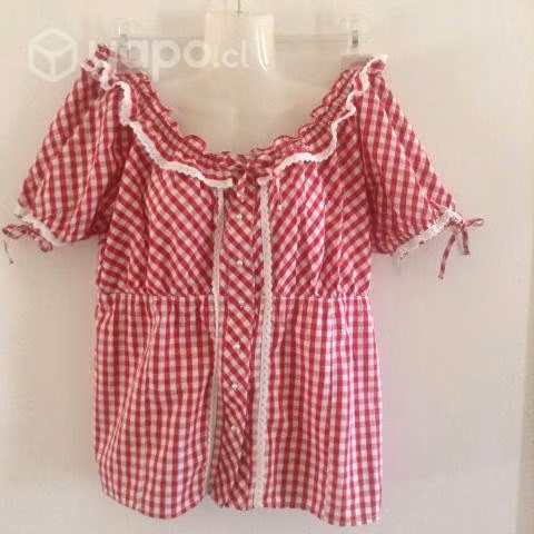 Blusa Juvenil Mujer Cuadrille, Leñadora Hombros de