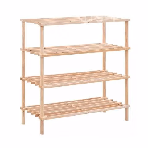 Zapatero Organizador De Madera Con 4 Niveles Café