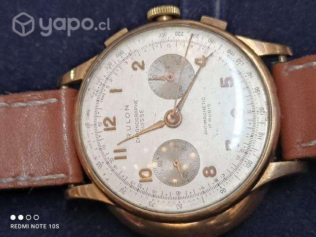 Antiguo reloj cronógrafo Rulon Suizo Oro funciona - Imagen 2