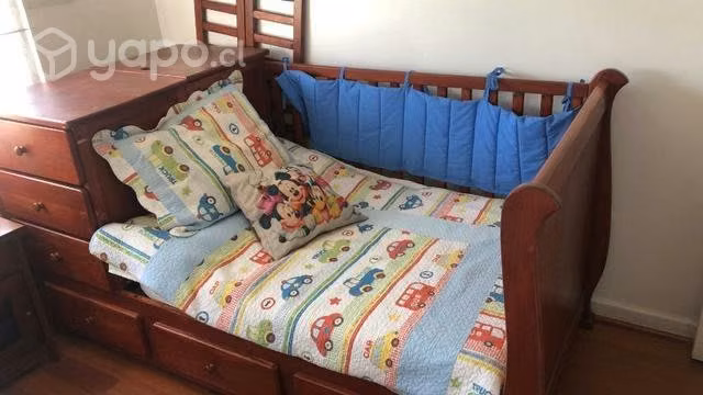 Cama cuna de raulí usada - Imagen 2
