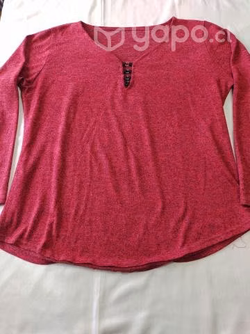 Poleras XL gris, burdeo y rojo - Imagen 2