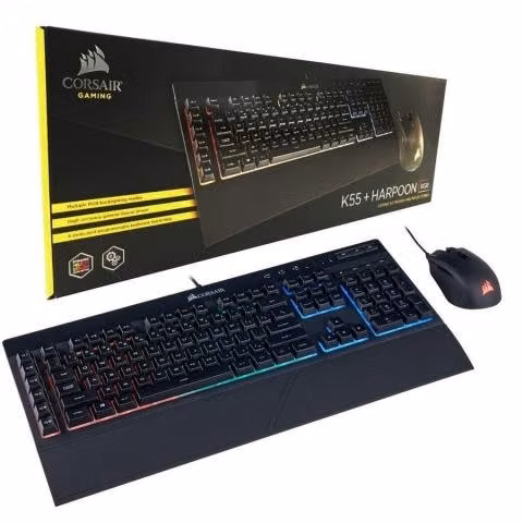 Pack de teclado y ratón K55 + HARPOON RGB