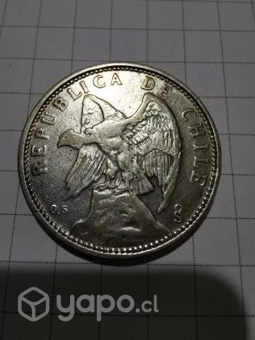 2 pesos chilenos 1927 de plata - Imagen 2
