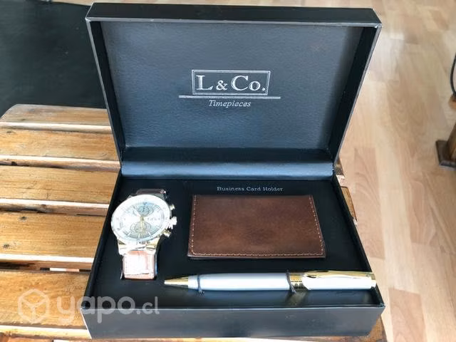 Juego de Reloj, lapiz y tarjetero