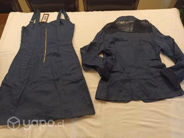 Bello traje Lino t. 40.Azul PaTT