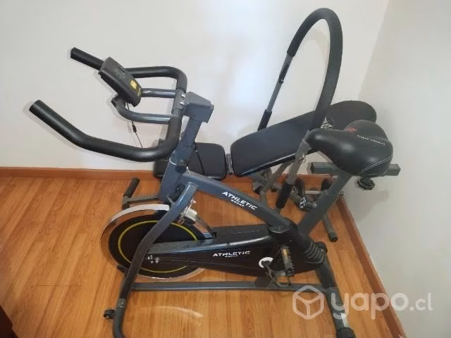 Pack bicicleta estática y banca de abdominales