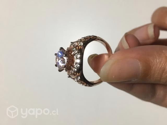 Anillo Con Baño De Oro Rosa 14k Talla 7