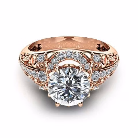 Anillo Con Baño De Oro Rosa 14k Talla 7
