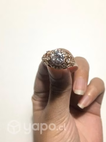 Anillo Con Baño De Oro Rosa 14k Talla 7