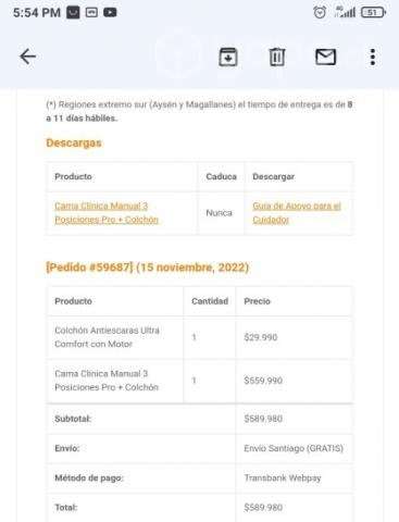 Cama clínica 3 posiciones + colchón antiescaras - Imagen 3