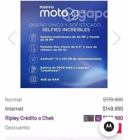 Moto g 22 128 gb