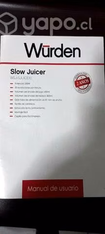 WÜRDEN - Slow Juicer -Extractor de Jugo (usado)