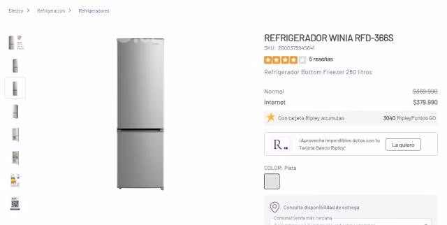 Refrigerador winia rfd-366s refrigerador winia rf