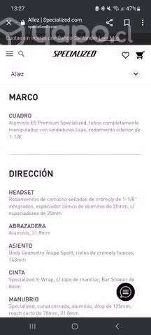 SPECIALIZED Allez , TALLA 54 , RUTA