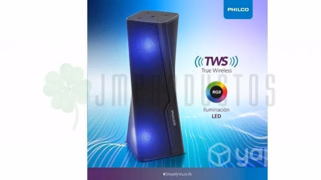 Parlante Philco Portatil Negro Tws Tower Rgb Bluet