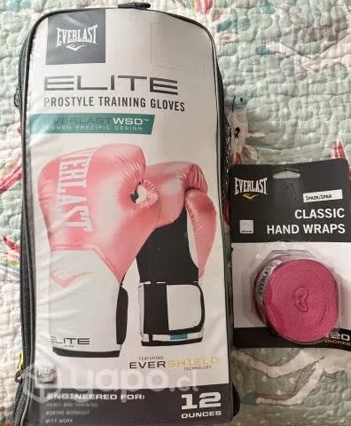 Guantes De Box Everlast Rosados + Hand Wrap