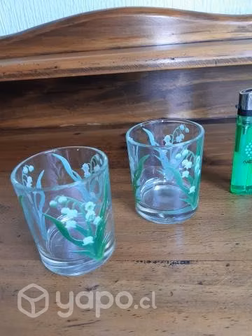 Vasitos antiguos de colección impecables